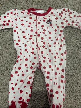 GA bulldog polka dot footed pajamas